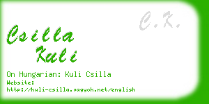 csilla kuli business card